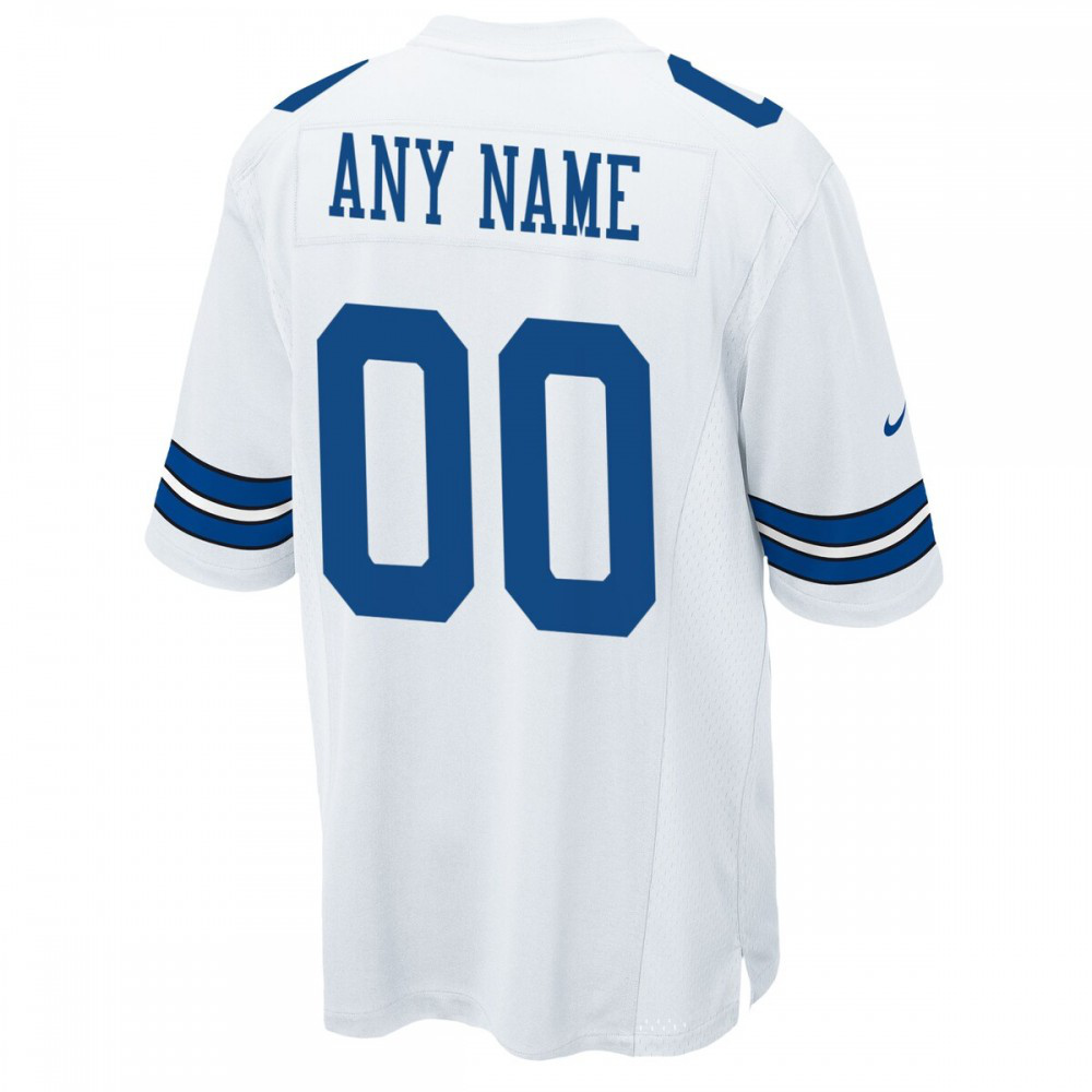 Dallas Cowboys Nike Custom Game Jersey - White-GridironStore